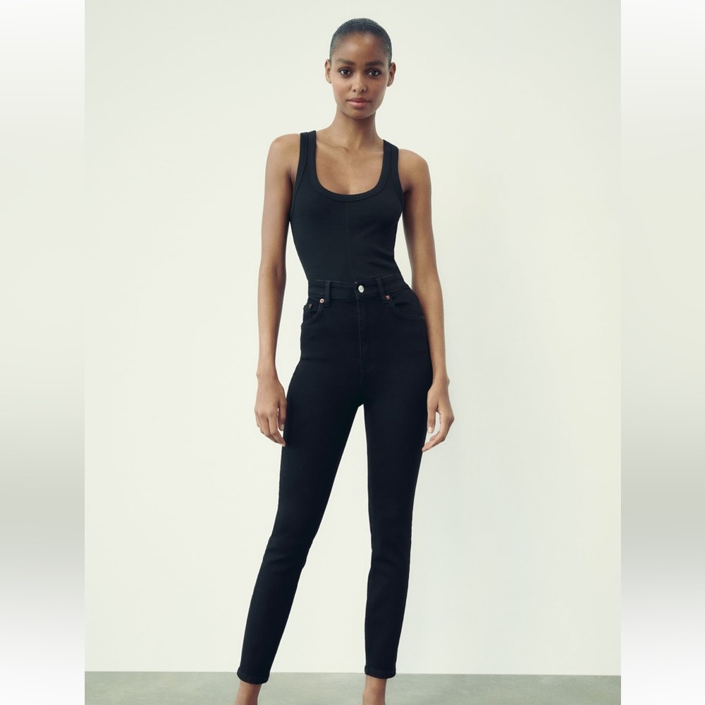 Zara High Rise Ankle Length Black Skinny Jeans
